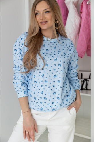 Bluza Flowers Niebieska 2