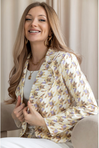 Kurtka Zamszowa Pepitko Żółta 2