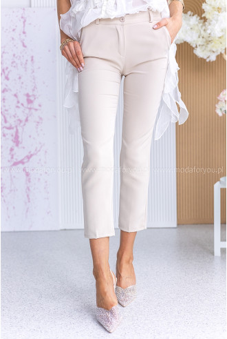 Spodnie Cygaretki Cleo Jasny Beż 2