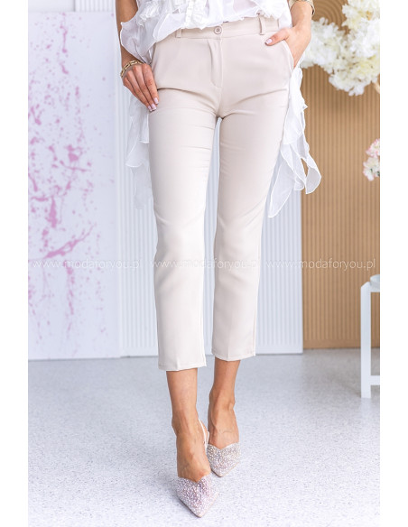 Spodnie Cygaretki Cleo Jasny Beż