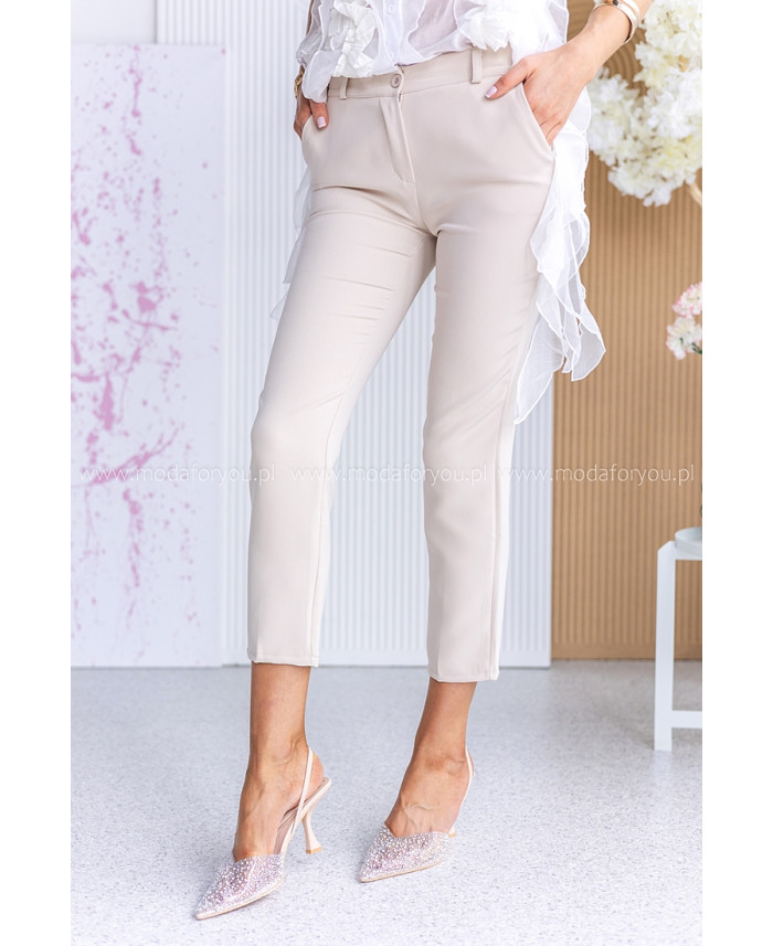 Spodnie Cygaretki Cleo Jasny Beż