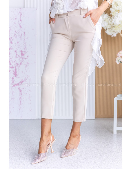 Spodnie Cygaretki Cleo Jasny Beż