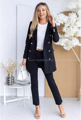 Żakiet Long Buttoni Czarny 2