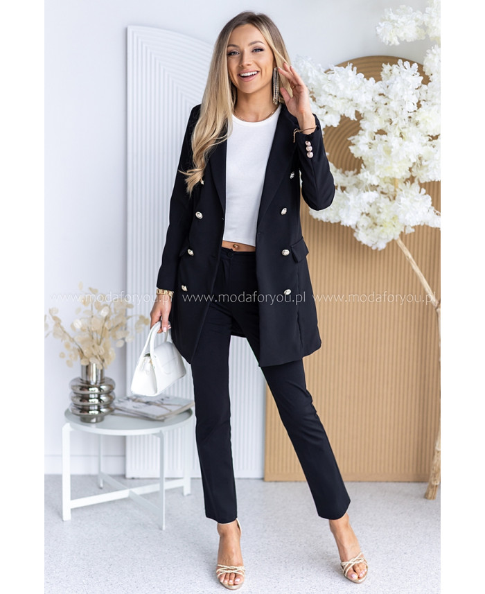 Żakiet Long Buttoni Czarny