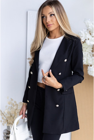 Żakiet Long Buttoni Czarny