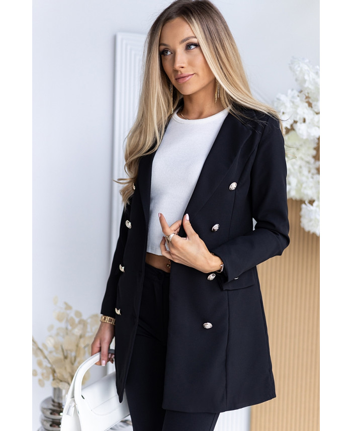 Żakiet Long Buttoni Czarny