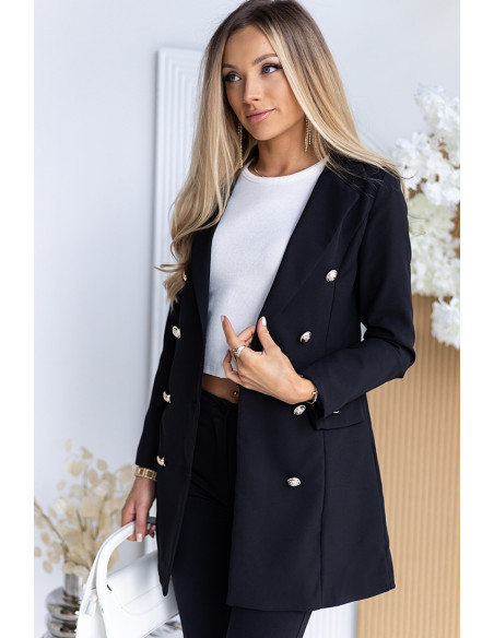 Żakiet Long Buttoni Czarny