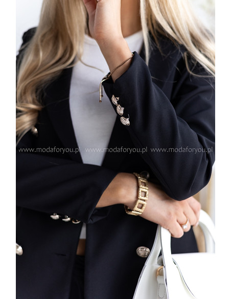 Żakiet Long Buttoni Czarny