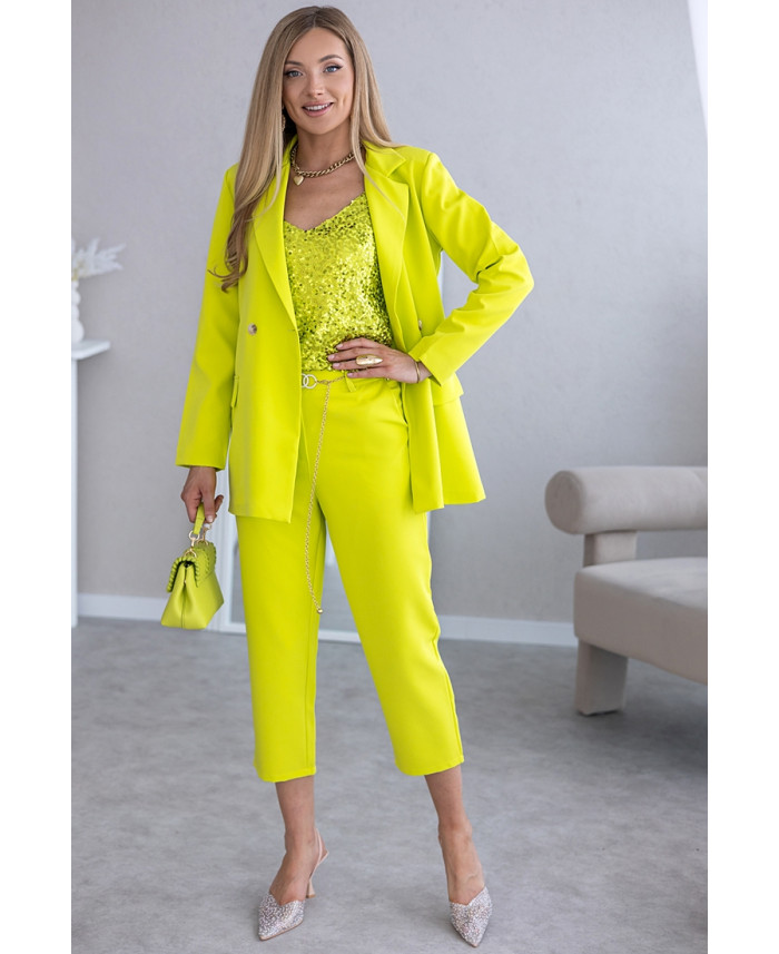 Bluzka Top Cekinki Limonkowa