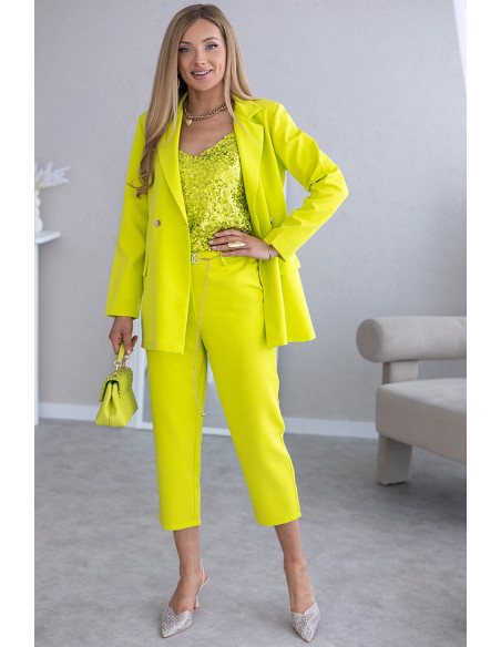 Bluzka Top Cekinki Limonkowa