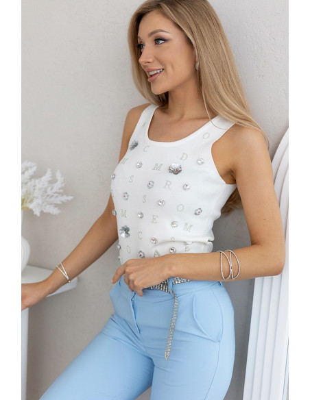 Bluzka Top Literki Biała