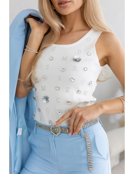 Bluzka Top Literki Biała