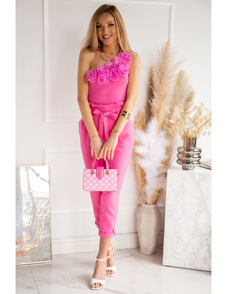 Spodnie Cygaretki Wiązane Różowe