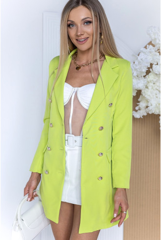 Żakiet Long Buttoni Limonka