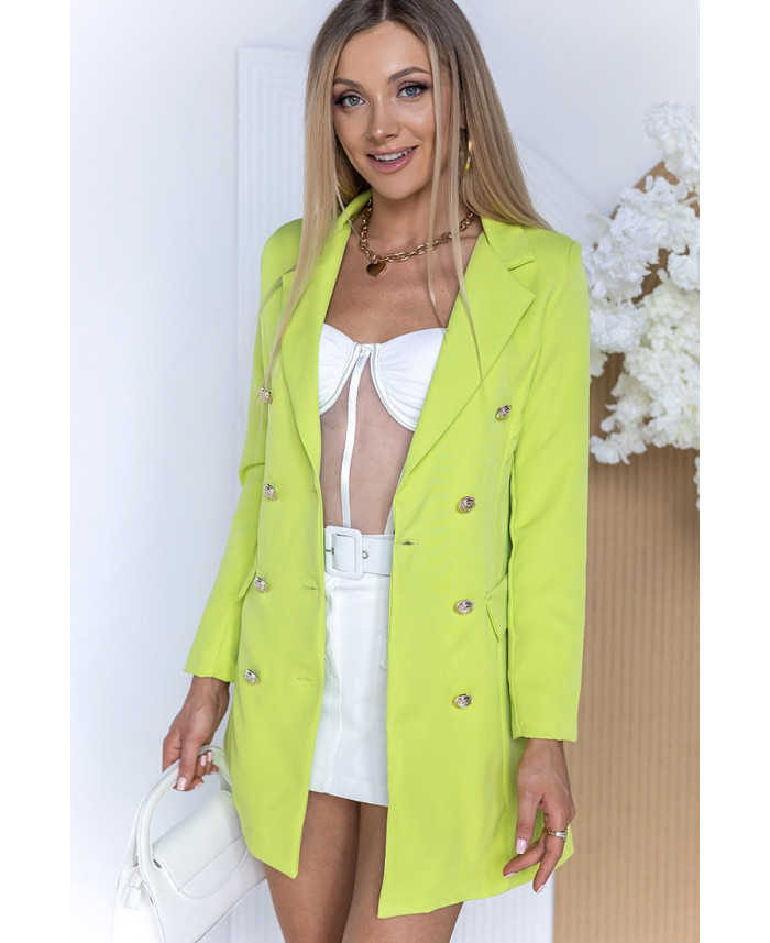 Żakiet Long Buttoni Limonka