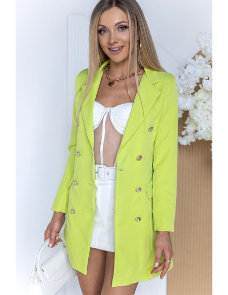 Żakiet Long Buttoni Limonka