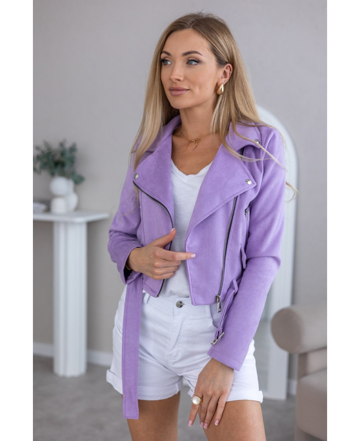 Kurtka Ramoneska Zamszowa Lila
