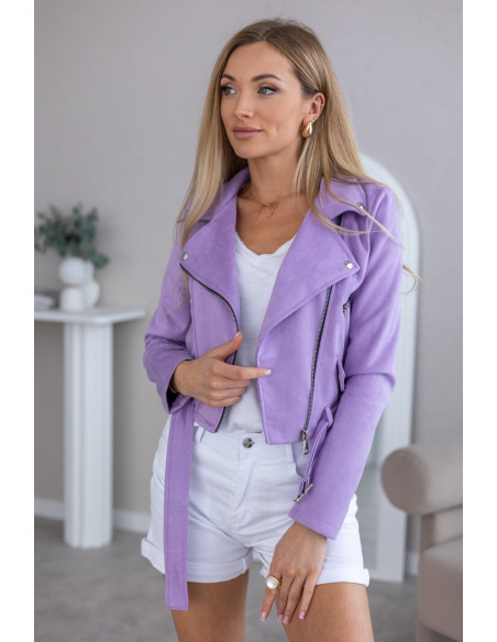 Kurtka Ramoneska Zamszowa Lila