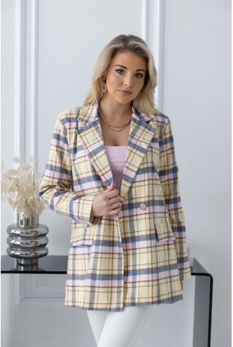 Żakiet w Kratkę Żółty 2