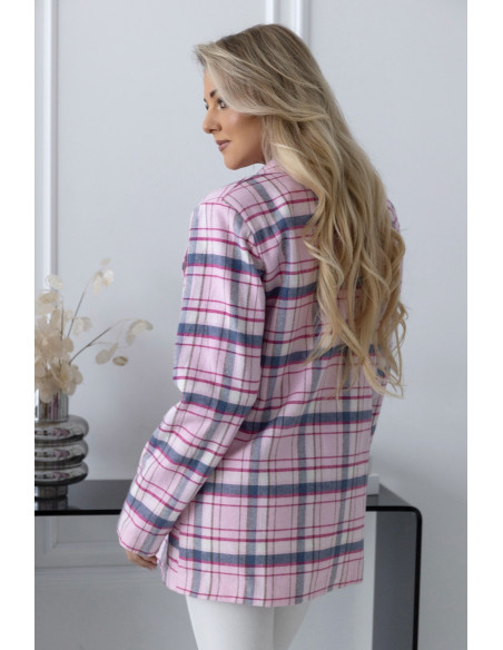 Żakiet w Kratkę Różowy