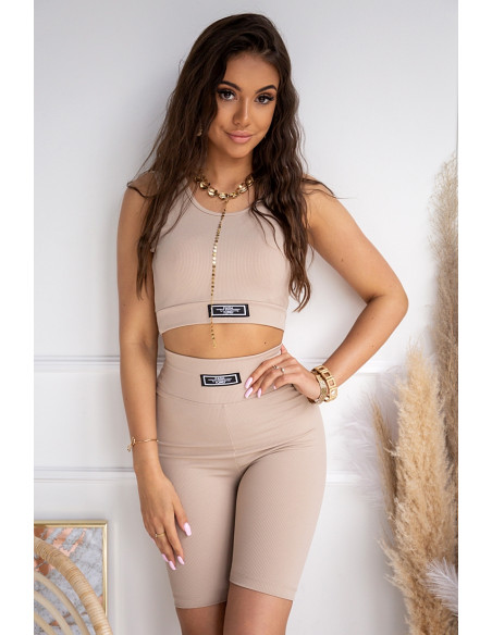 Komplet Sportivo Prążek Beżowy