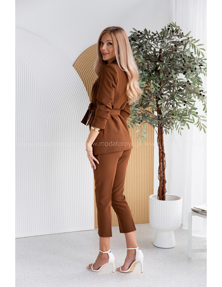 Komplet Elegancki Toma Brązowy