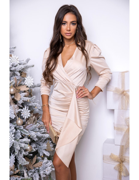 Sukienka LaBama Beżowo-Złota