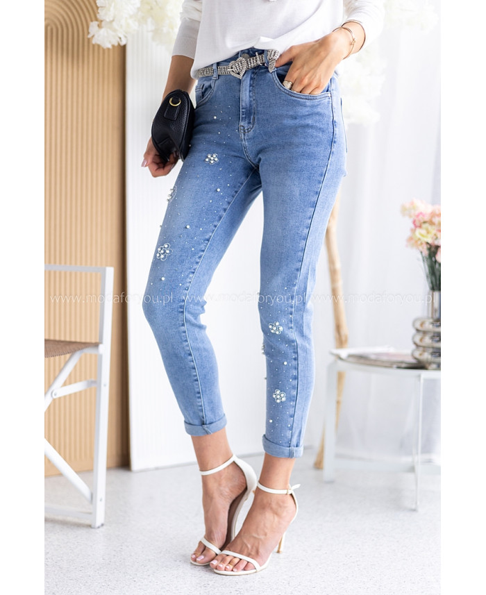 Spodnie Jeans Flower Pearl