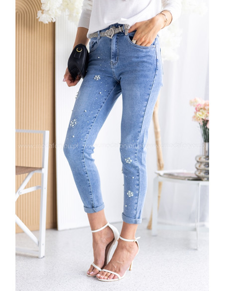 Spodnie Jeans Flower Pearl