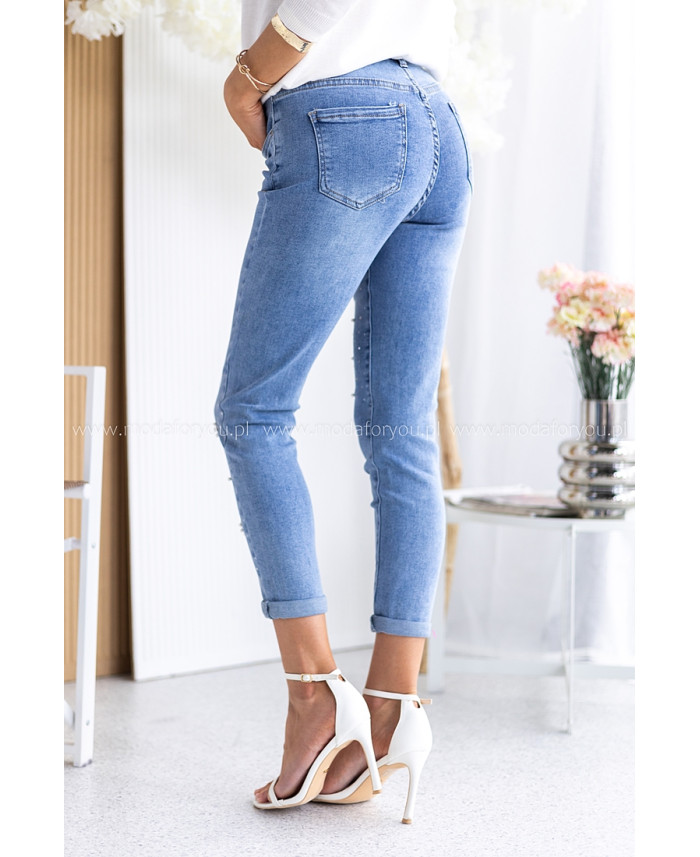 Spodnie Jeans Flower Pearl