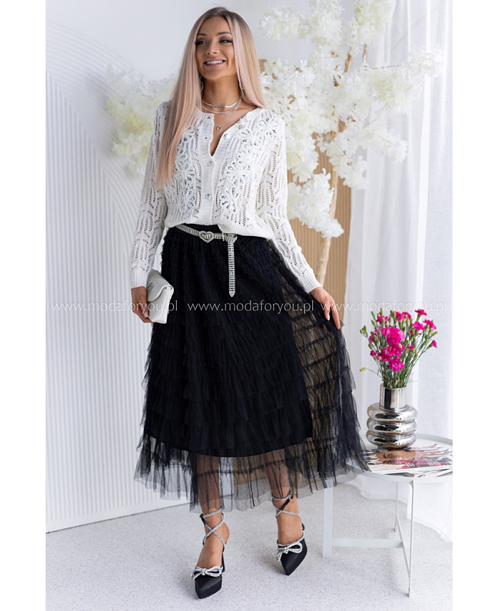 Spódnica Tiulowa Maxi Czarna