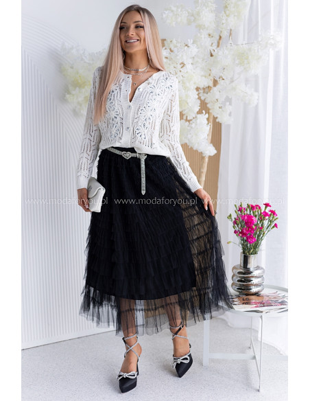 Spódnica Tiulowa Maxi Czarna