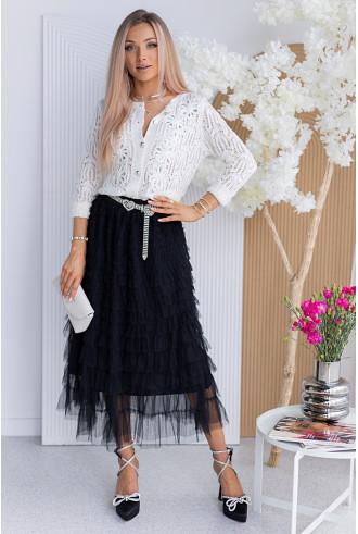 Spódnica Tiulowa Maxi Czarna