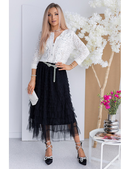 Spódnica Tiulowa Maxi Czarna