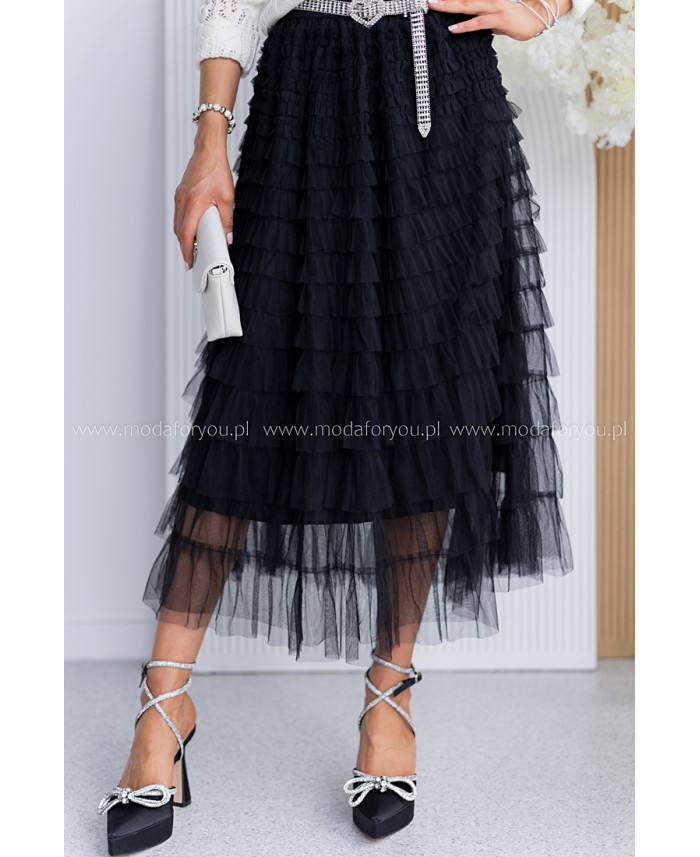 Spódnica Tiulowa Maxi Czarna