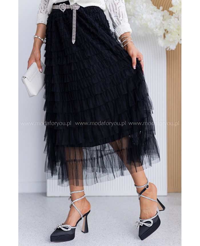 Spódnica Tiulowa Maxi Czarna