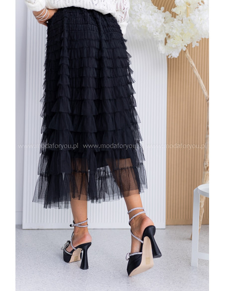 Spódnica Tiulowa Maxi Czarna