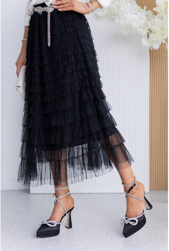 Spódnica Tiulowa Maxi Czarna 2