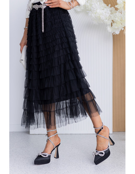 Spódnica Tiulowa Maxi Czarna
