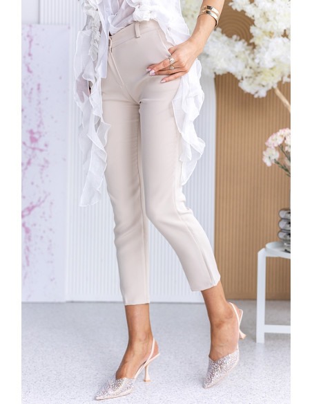 Spodnie Cygaretki Cleo Jasny Beż