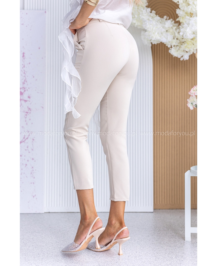 Spodnie Cygaretki Cleo Jasny Beż
