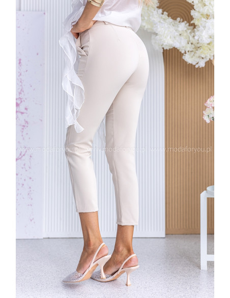 Spodnie Cygaretki Cleo Jasny Beż