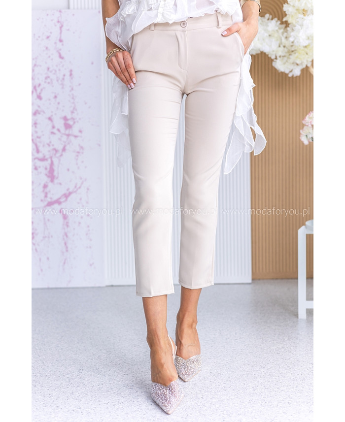 Spodnie Cygaretki Cleo Jasny Beż