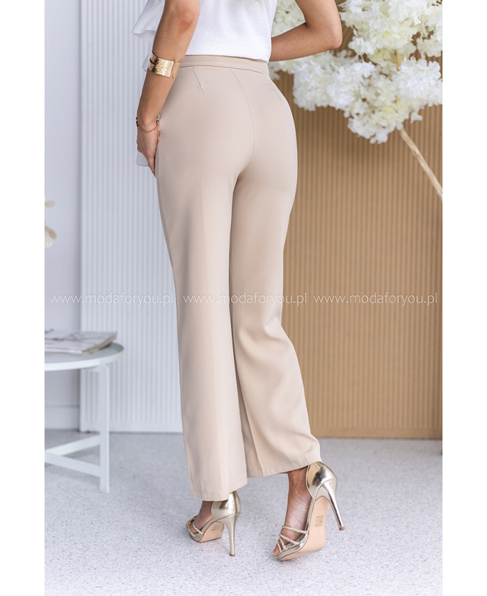Spodnie Elle Buttoni Beżowe