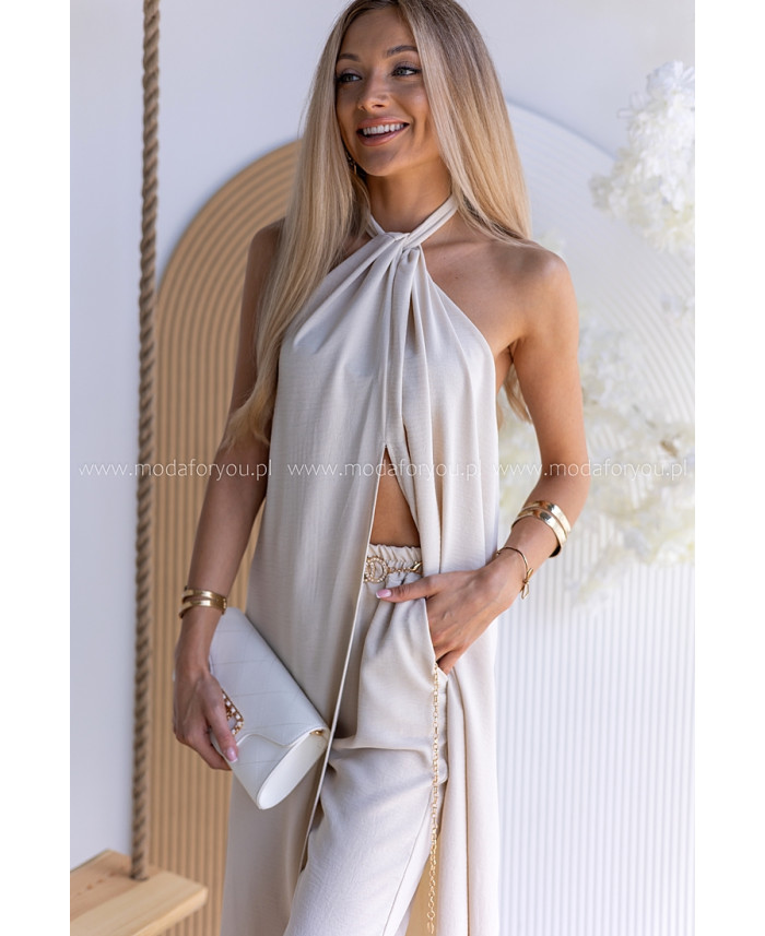 Komplet Elegancki Ana Beżowy