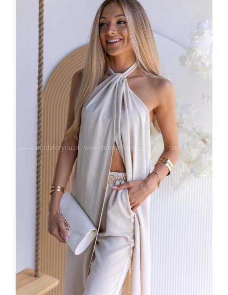 Komplet Elegancki Ana Beżowy