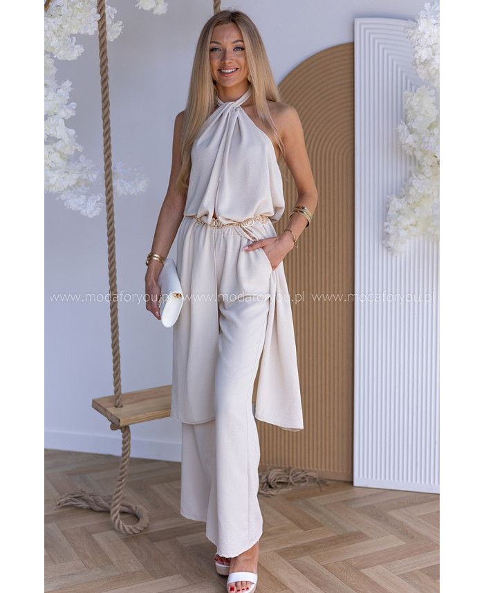 Komplet Elegancki Ana Beżowy