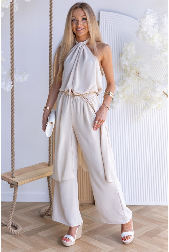 Komplet Elegancki Ana Beżowy