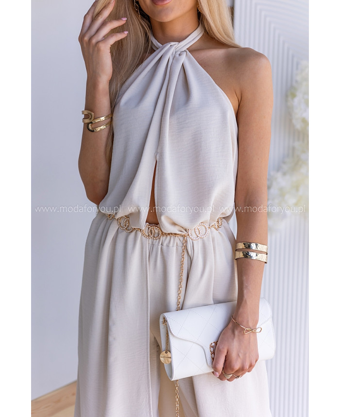 Komplet Elegancki Ana Beżowy