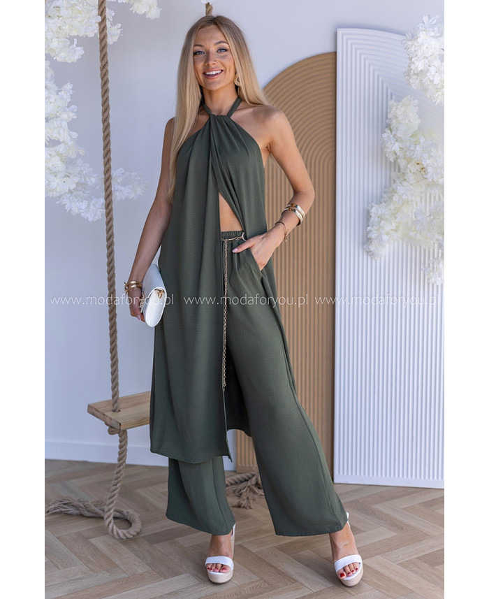 Komplet Elegancki Ana Khaki